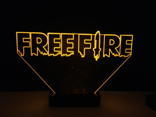 Abajur Luminária Free Fire Freefire Personalizado Com Nome